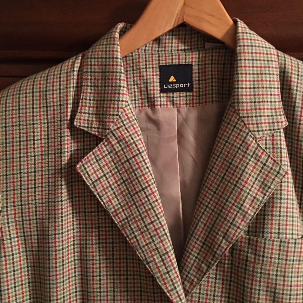 Liz Claiborne plaid sport jacket, size S, EUC